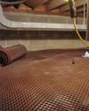 Crawl space drainage matting installed in a home in Cincinnati