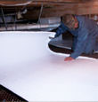 Covington, KY insulation being installed in a crawl space.