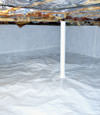 A sealed crawl space in Covington, KY with a vapor barrier