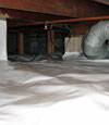 A Covington, KY crawl space moisture system with a low ceiling