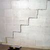 A diagonal stair step crack along the foundation wall of a Oxford home
