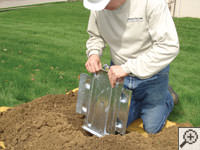 Steel earth anchor assembly installation in Guilford, IN.