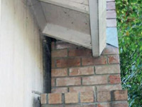 A chimney leaning away from the home on a Cincinnati foundation