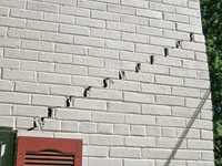 Stair-step cracks showing in a home foundation in Cincinnati