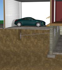 A street creep repair system implementing foundation wall anchors in a Piqua home.