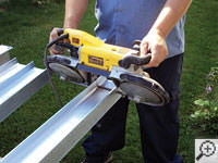Cutting the wall brace system for an i-beam foundation repair in Independence, KY