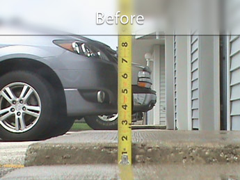 Sinking driveway concrete in Dayton, OH and IN