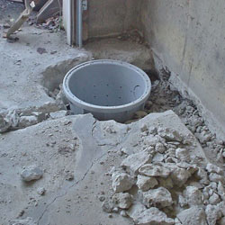 Placing a sump pit in a Burlington, KY home