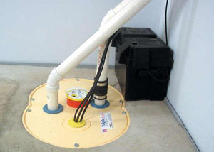 Xenia installation of a submersible sump pump system