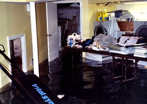 A laundry room flood in Fairborn, with several feet of water flooded in.