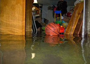A flooded basement bedroom in Vandalia