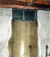 Flooding through basement windows in a Springboro home.
