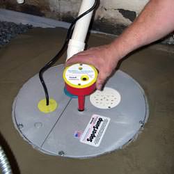 A newly installed sump pump system in a basement in Piqua
