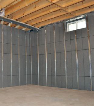 Installed basement wall panels installed in Mason