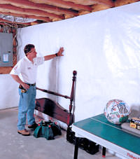 Plastic 20-mil vapor barrier for dirt basements, West Chester, Ohio and Indiana installation